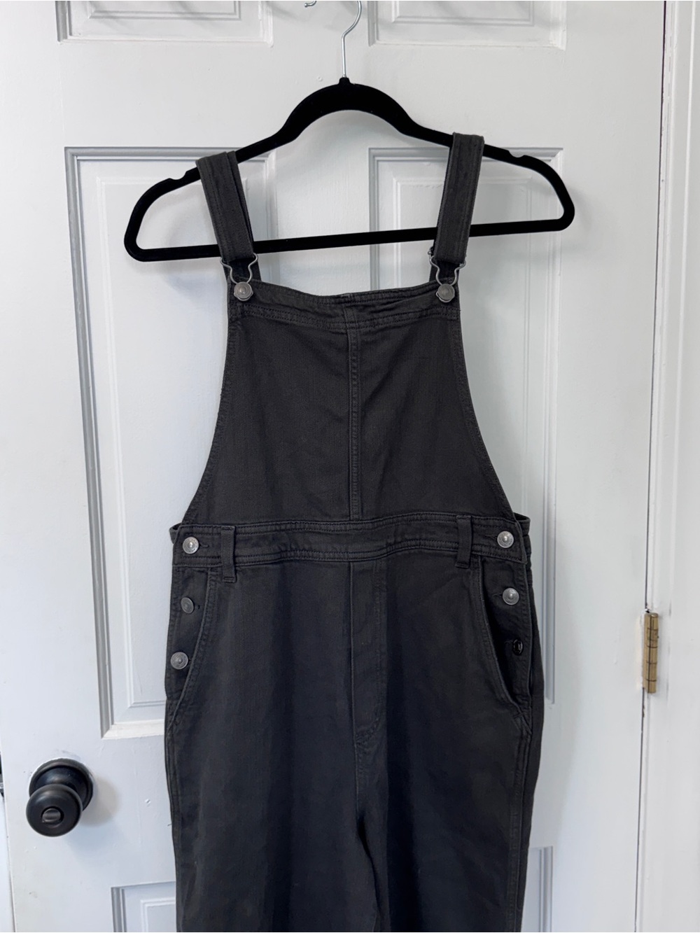Aerie Charcoal Gray Denim Overalls 100% Cotton Medium - Picture 4 of 10